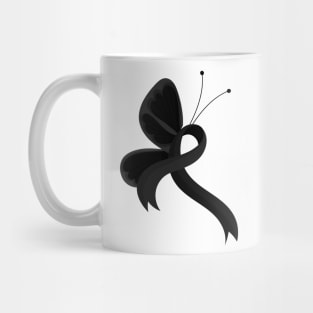 Black Awareness Ribbon Butterfly Mug